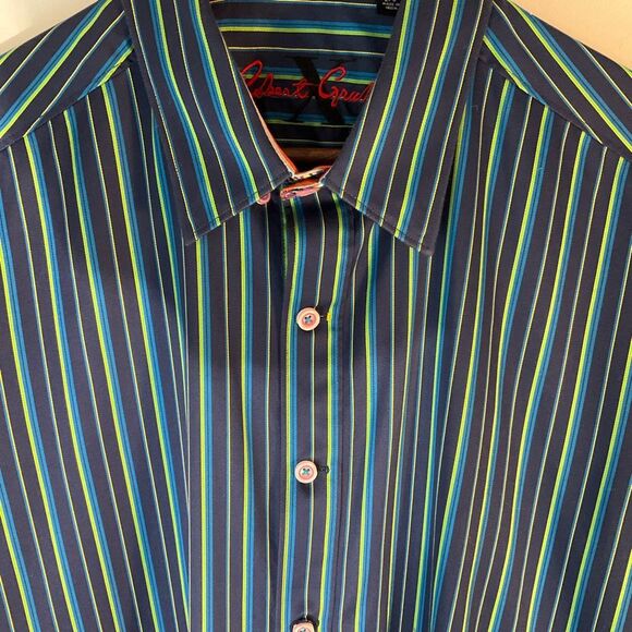 Robert Graham X Multicolor Abstract Contrasting Cuff, Large. Perfect - Picture 8 of 12